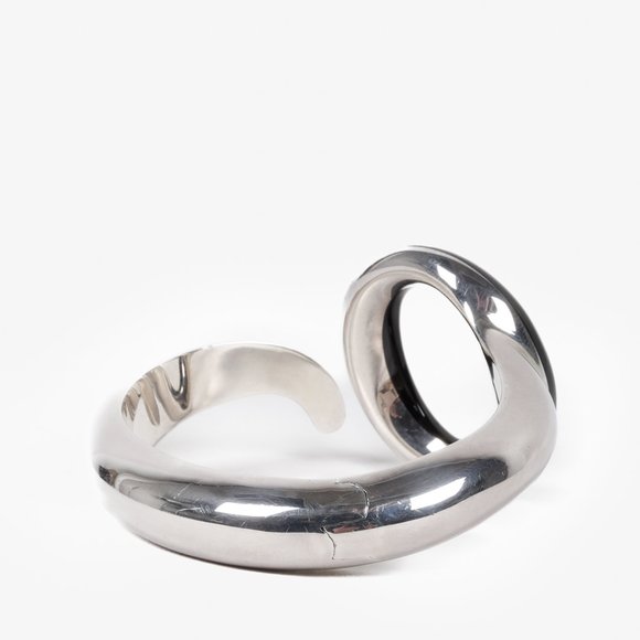 Tiffany & Co. Elsa Peretti Sevillana Sterling Silver Black Jade Cuff - Picture 4 of 5